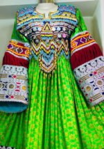 Traditional Afghan Women's Embroidered Dress – Burgundy - Image 2