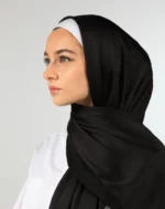Premium Silk Hijab – Black