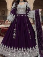 Afghan Women's Embroidered Maxi Dress – Plum